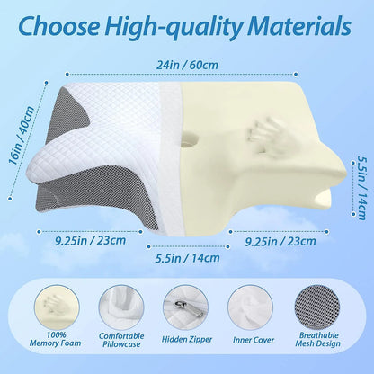 SafraSleep – Orthopedic Butterfly Pillow for Neck Pain Relief
